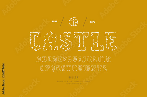 Stock vector hollow serif handcrafted font
