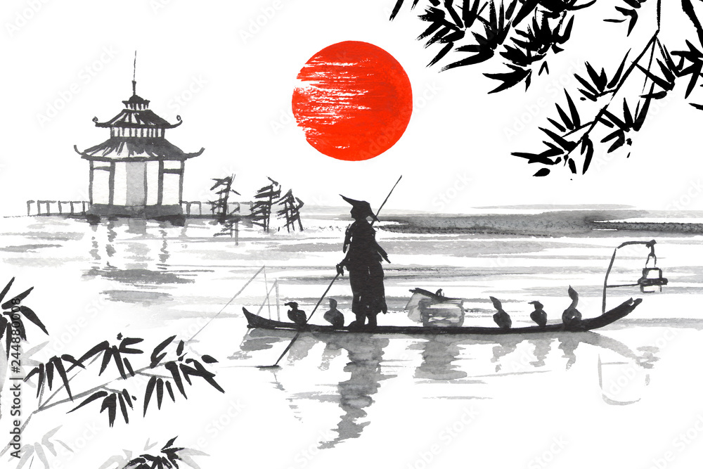 Japan Traditional japanese painting Sumi e art Japan Traditional