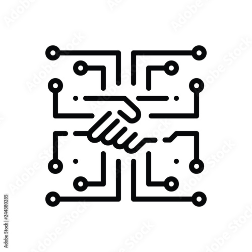 Black line icon for digitalized 