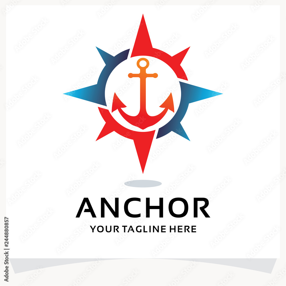 Anchor Compass Logo Design Template Inspiration Anchor Compass Logo Design Template Inspiration