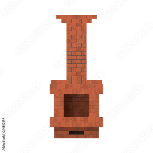 Fireplace with chimney.