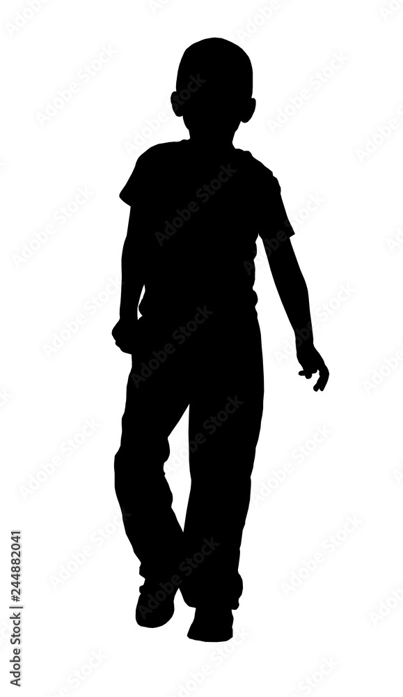 Stock Silhouette of little boy