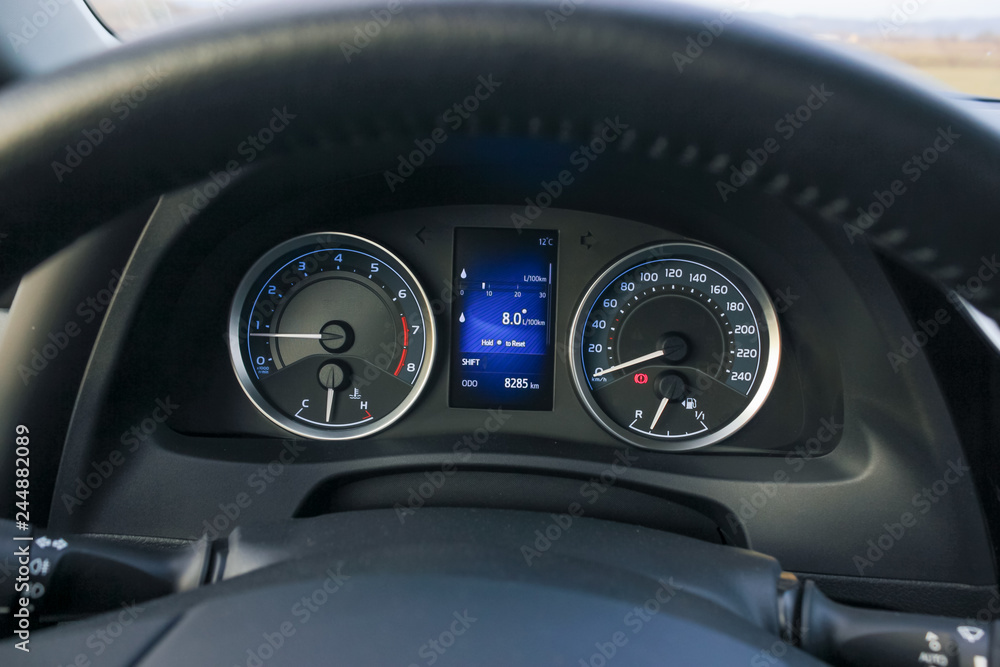 illuminated dashboard gauges speedometer car