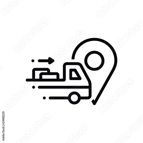 Black line icon for dispatching 
