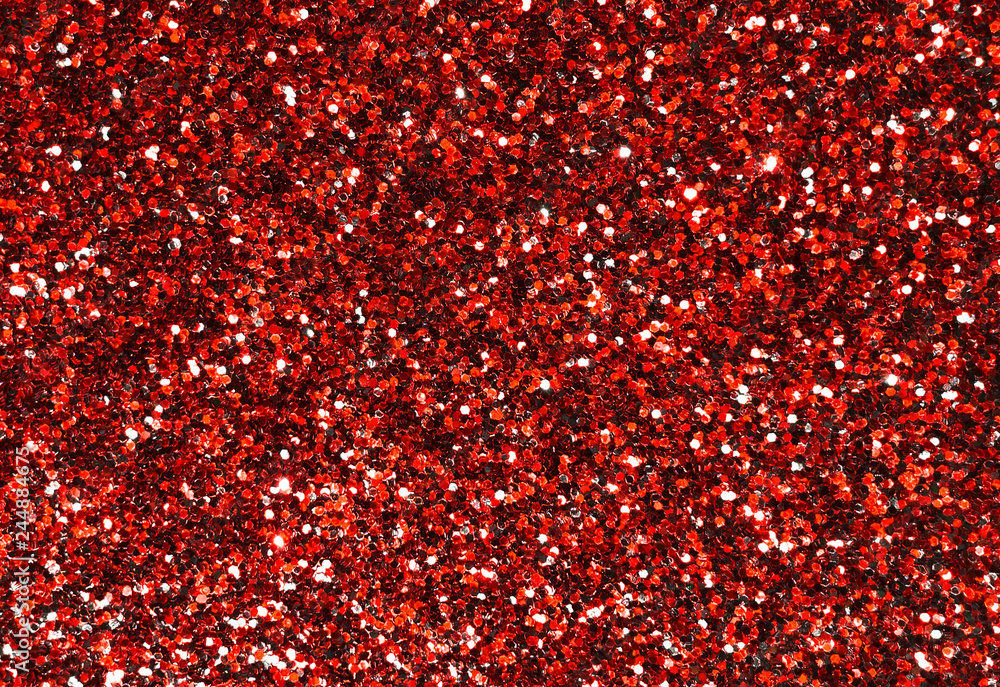 Shiny red glitter texture background Stock Photo