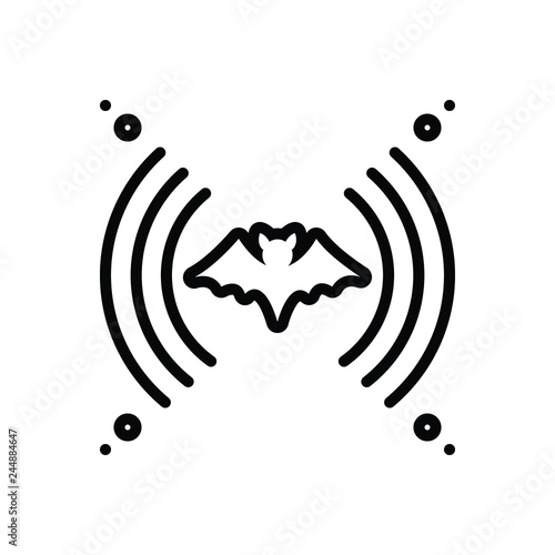 Black line icon for echolocation 