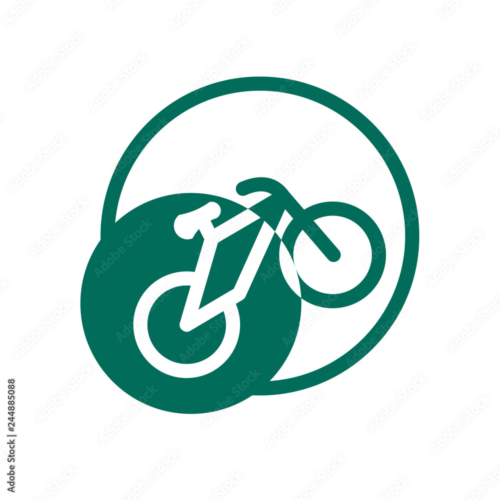 cycle silhouette, circle and mechanic logo