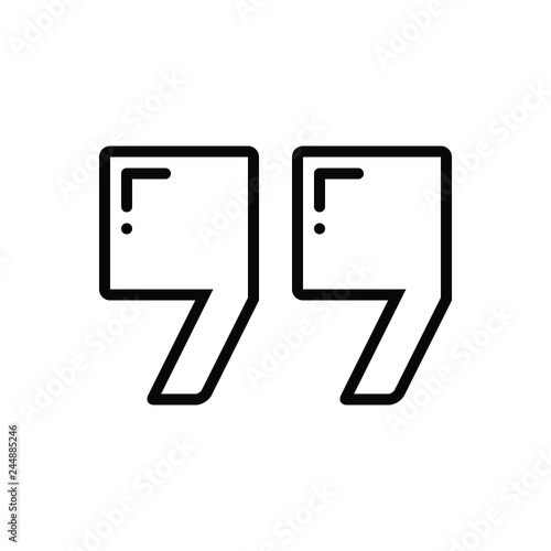Black line icon for doublequote 