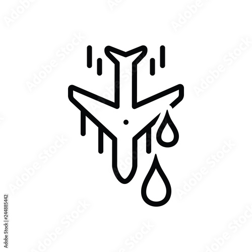 фотографія Black line icon for downstream