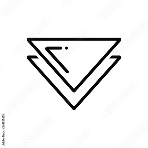 Black line icon for drill down 