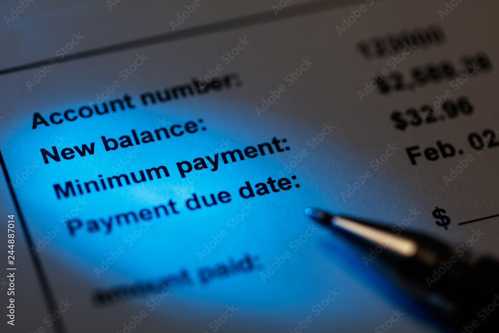 Obraz premium credit card minimum payment