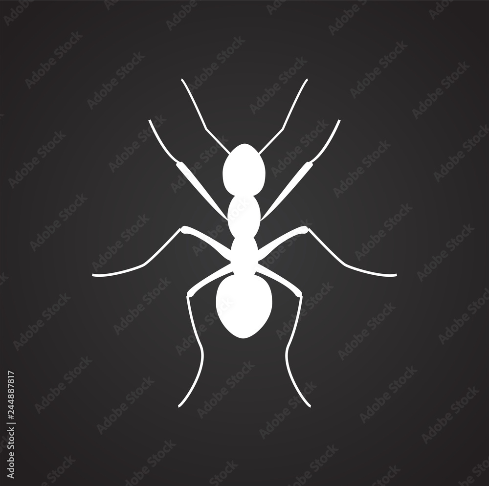 Ant Insect icon on black background for graphic and web design, Modern simple vector sign. Internet concept. Trendy symbol for website design web button or mobile app Ant Insect icon on black background for graphic and web design, Modern simple vector sign. Internet concept. Trendy symbol for website design web button or mobile app