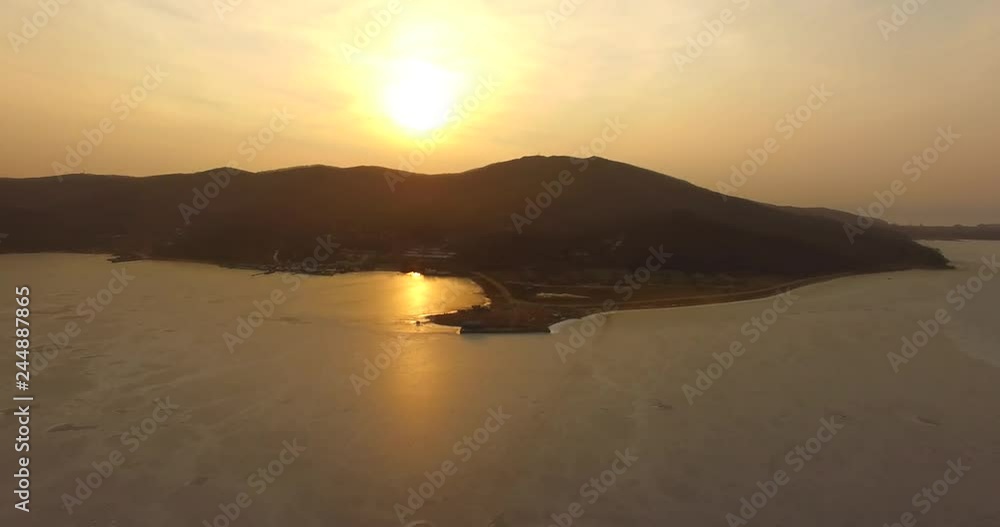 Air view of Novik Bay in winter. Vladivostok, Russia Air view of Novik Bay in winter. Vladivostok, Russia
