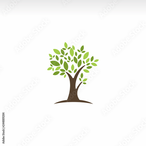 Logo vector element of ecological nature of green tree leaves