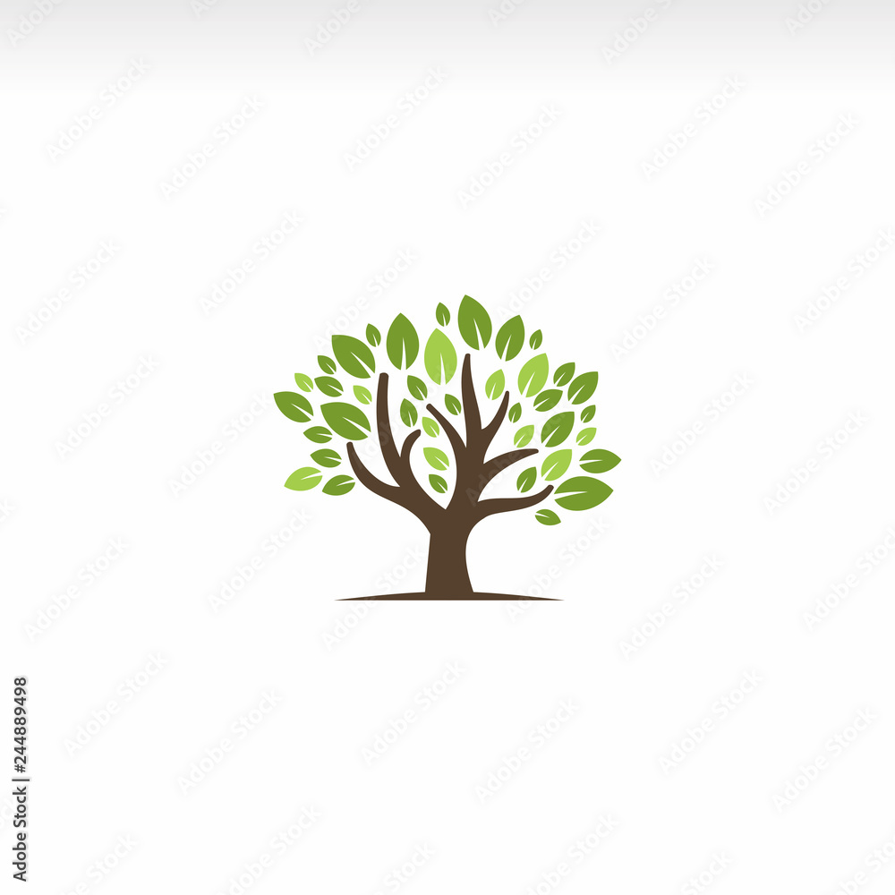 Logo vector element of ecological nature of green tree leaves Logo vector element of ecological nature of green tree leaves