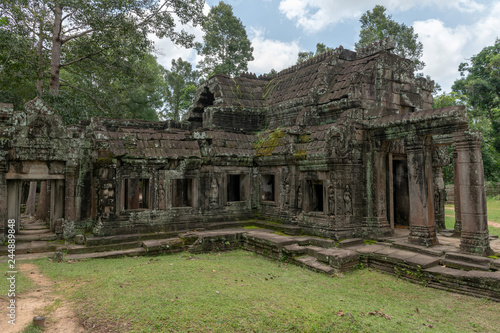 Ruins of old stone temple in jungle