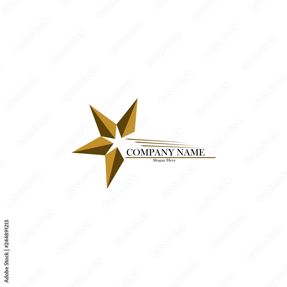 Obraz premium gold star logo design vector