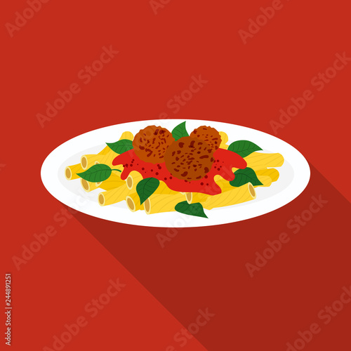 Vector illustration of pasta and carbohydrate sign. Set of pasta and macaroni stock vector illustration.