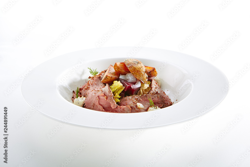 Meat Slices with Baked Potato and Vegetables Meat Slices with Baked Potato and Vegetables