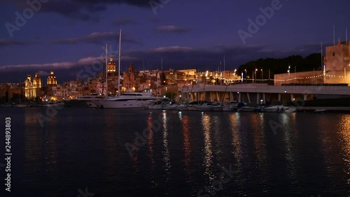 This video is captured in the port near valletta malta in a relaxed evening during the december in the boxing day. photo