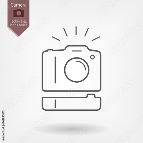 Dslr photo camera and vertical battery grip
