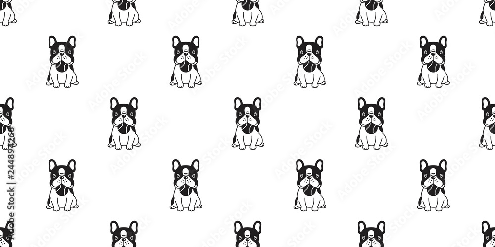 dog seamless pattern french bulldog vector ball toy baseball tennis cartoon scarf isolated tile background repeat wallpaper illustration dog seamless pattern french bulldog vector ball toy baseball tennis cartoon scarf isolated tile background repeat wallpaper illustration