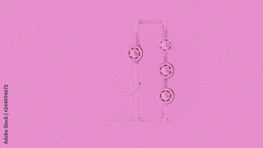 Pink Barbell Tree Stand 3d illustration 