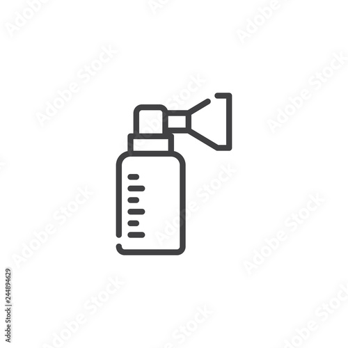 Manual Breast Pump line icon. linear style sign for mobile concept and web design. Breast pump outline vector icon. Breastfeeding symbol, logo illustration. Pixel perfect vector graphics