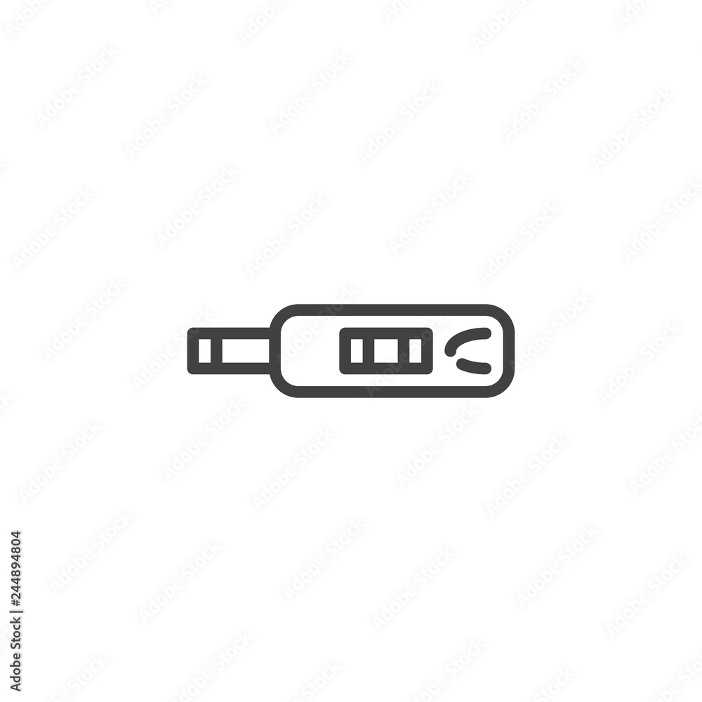 Pregnancy test stick line icon. linear style sign for mobile concept and web design. Pregnancy test results outline vector icon. Symbol, logo illustration. Pixel perfect vector graphics Pregnancy test stick line icon. linear style sign for mobile concept and web design. Pregnancy test results outline vector icon. Symbol, logo illustration. Pixel perfect vector graphics