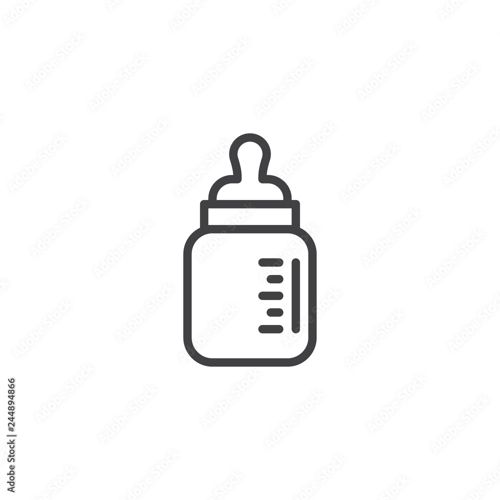Feeding milk bottle line icon. linear style sign for mobile concept and web design. Baby bottle outline vector icon. Symbol, logo illustration. Pixel perfect vector graphics Feeding milk bottle line icon. linear style sign for mobile concept and web design. Baby bottle outline vector icon. Symbol, logo illustration. Pixel perfect vector graphics