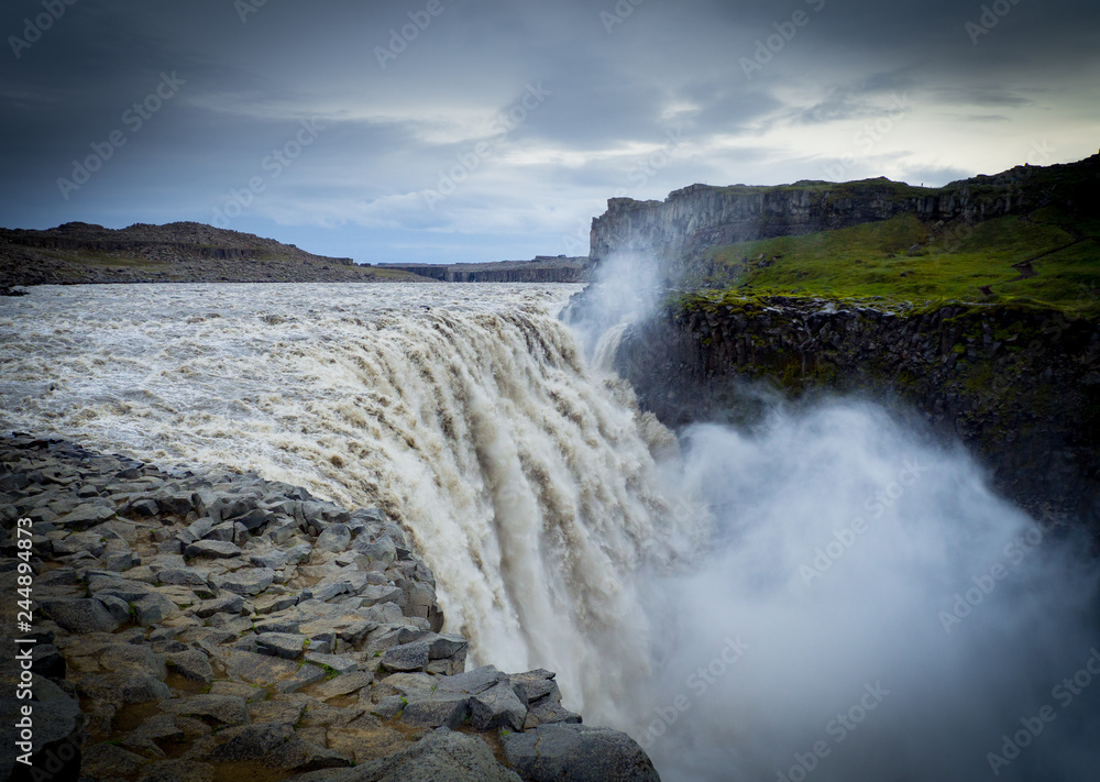 Dettifoss waterfall landscape in Iceland