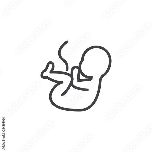 Embryo, baby line icon. linear style sign for mobile concept and web design. Human fetus, embryo outline vector icon. Symbol, logo illustration. Pixel perfect vector graphics