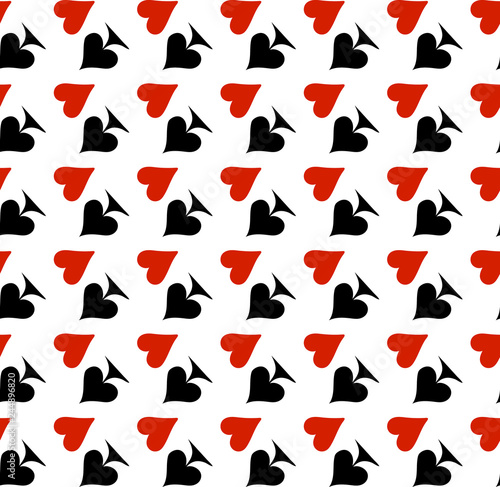 Poker card suit seamless pattern background. Can be used for wallpaper,fabric, web page background, surface texture.Abstract vector backround.