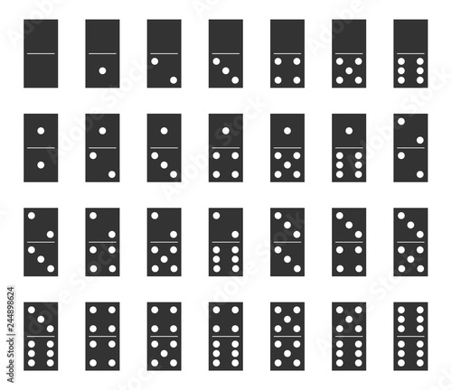 Dominoes bones set, domino tiles full set