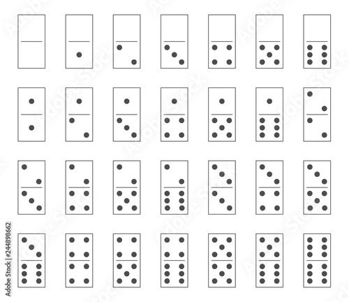 Dominoes tiles set, domino bones full set
