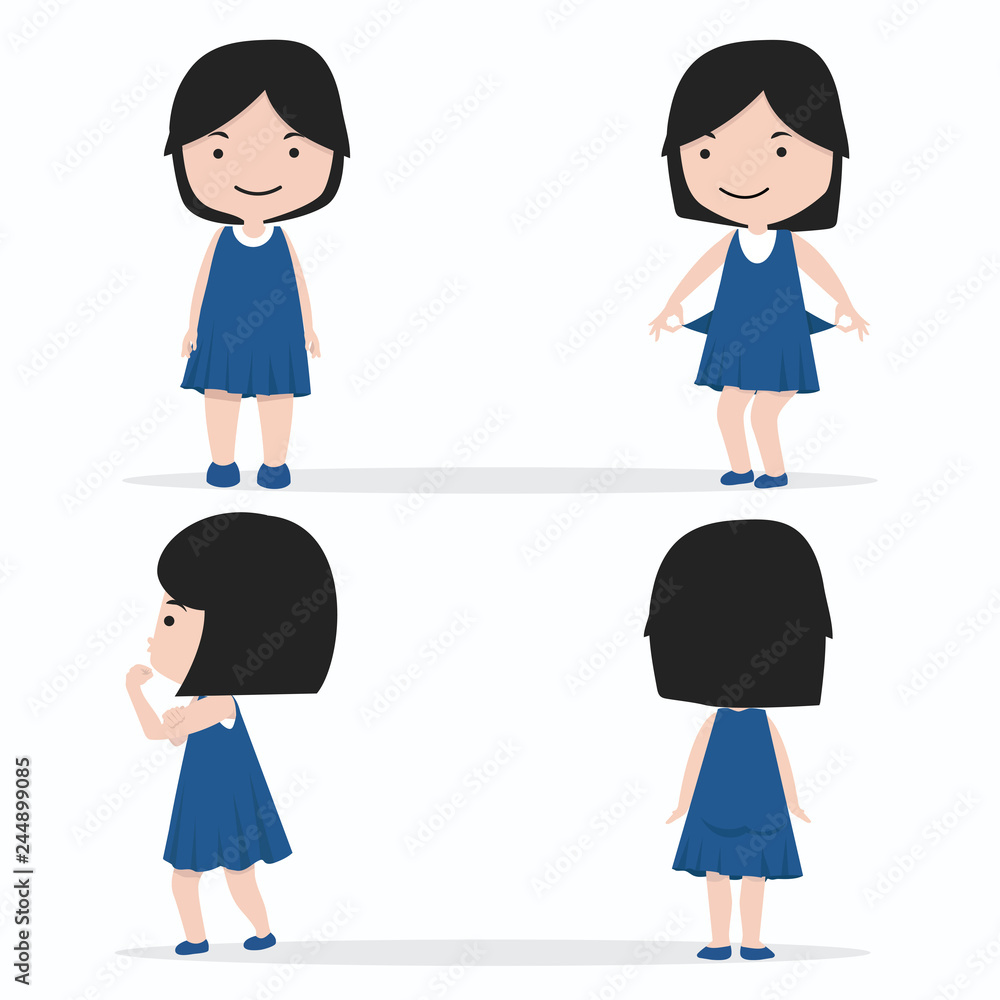 little girl Character Design set little girl Character Design set