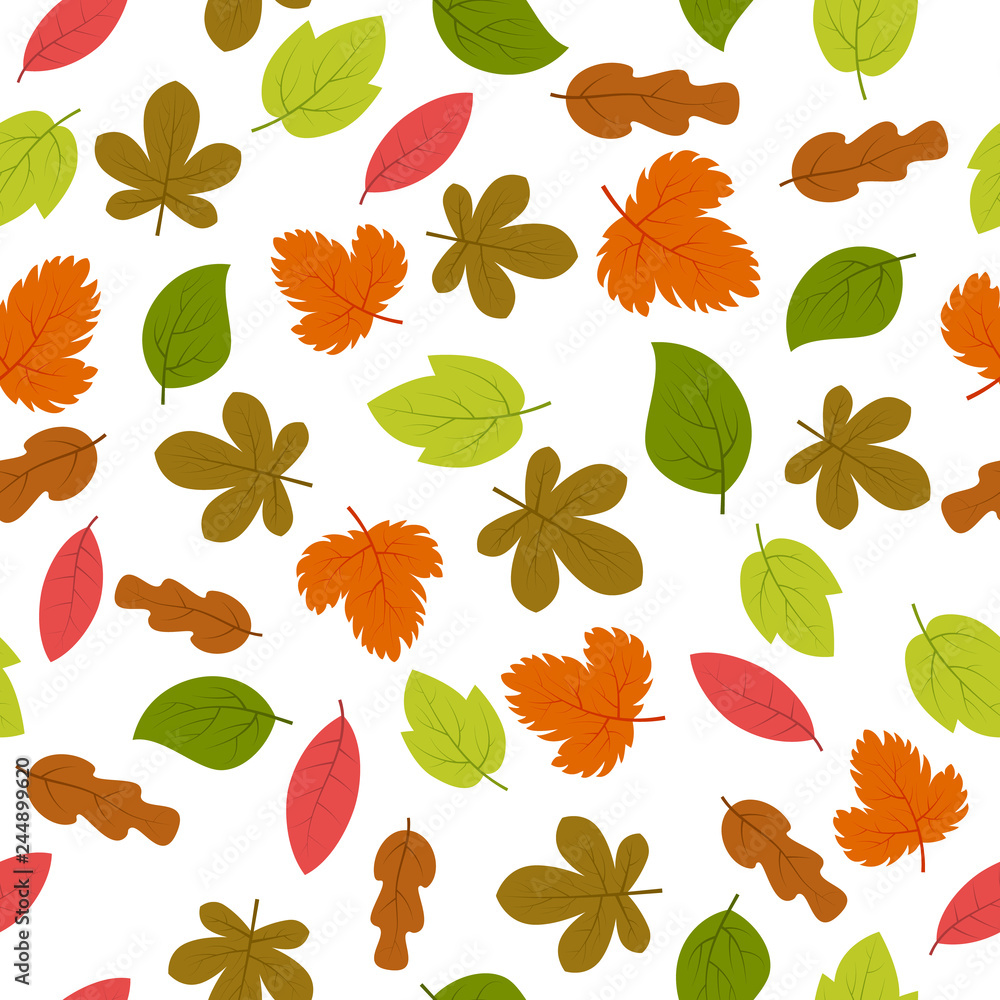 Fototapeta premium Seamless pattern with autumn leaves