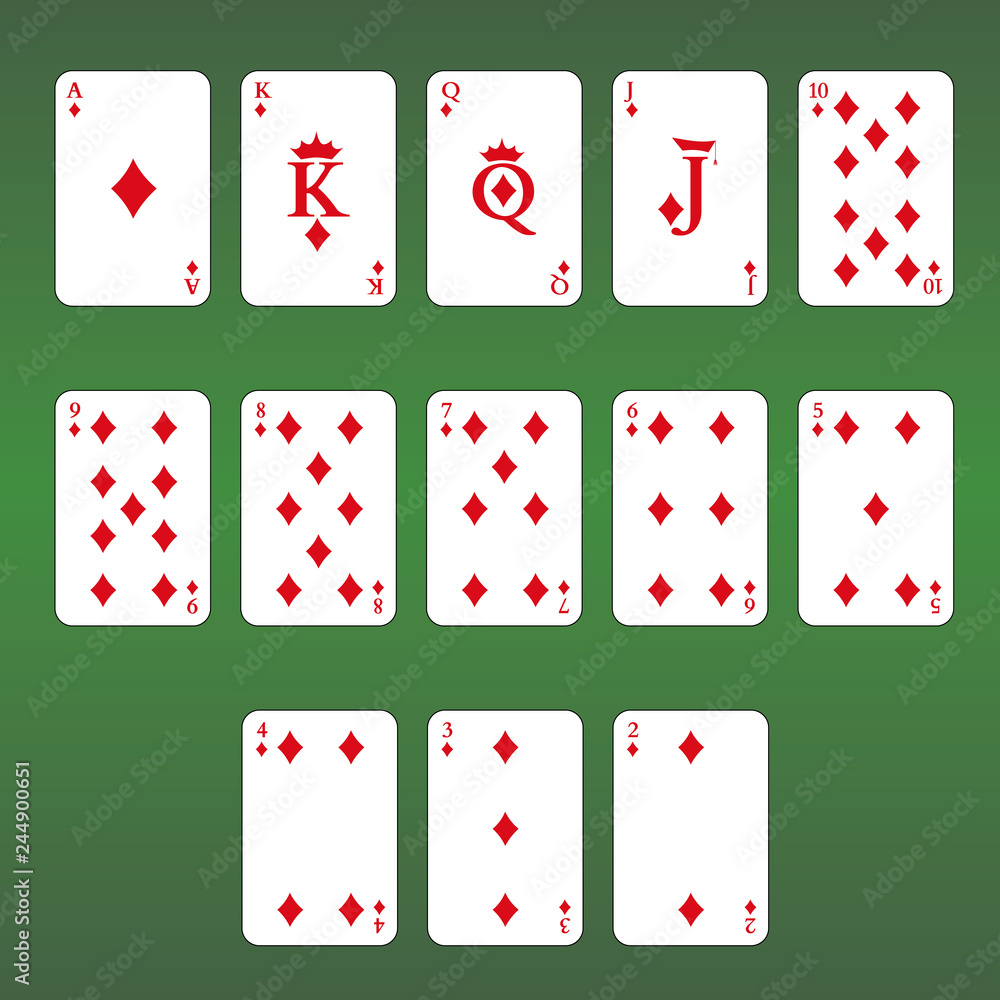 Playing cards. Set of Diamonds Playing cards. Set of Diamonds