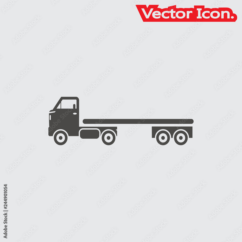 Truck Icon isolated sign symbol and flat style for app, web and digital design. Vector illustration.