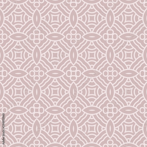 Seamless geometric pattern in florral style. Simple fashion fabric print. Vector repeating tile texture. Beige color