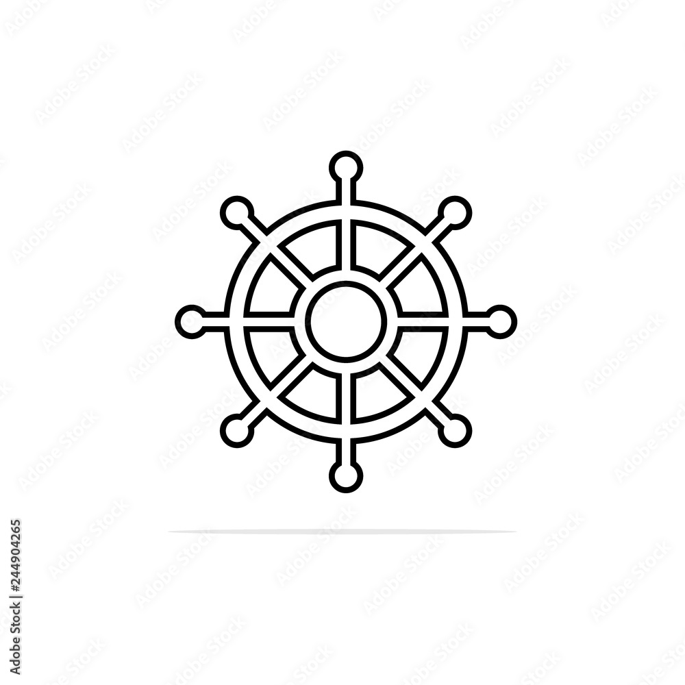 Obraz premium Boat steering wheel Icon. Vector concept illustration for design.