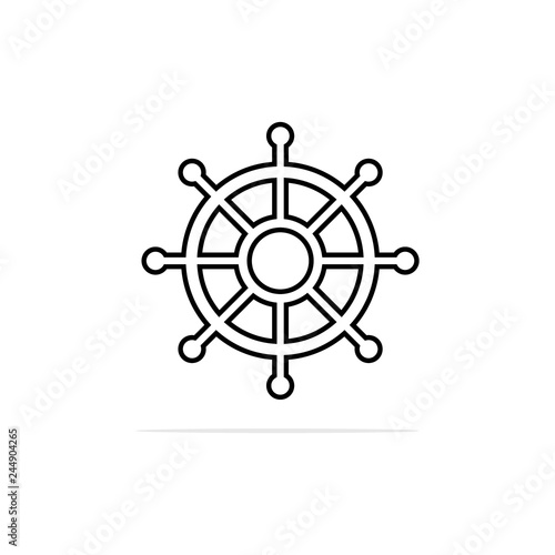 Boat steering wheel Icon. Vector concept illustration for design.
