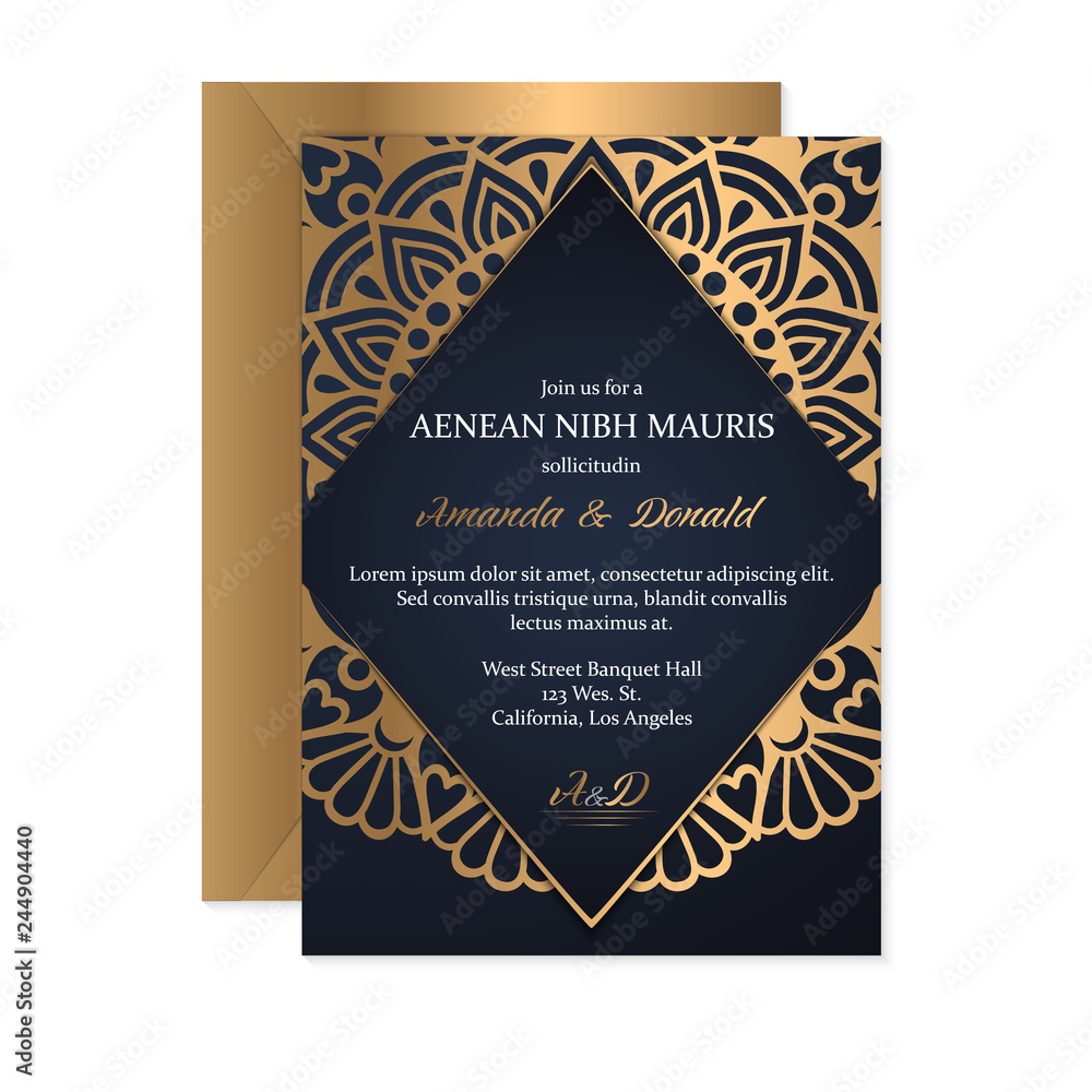 Fotografie Gold wedding card
