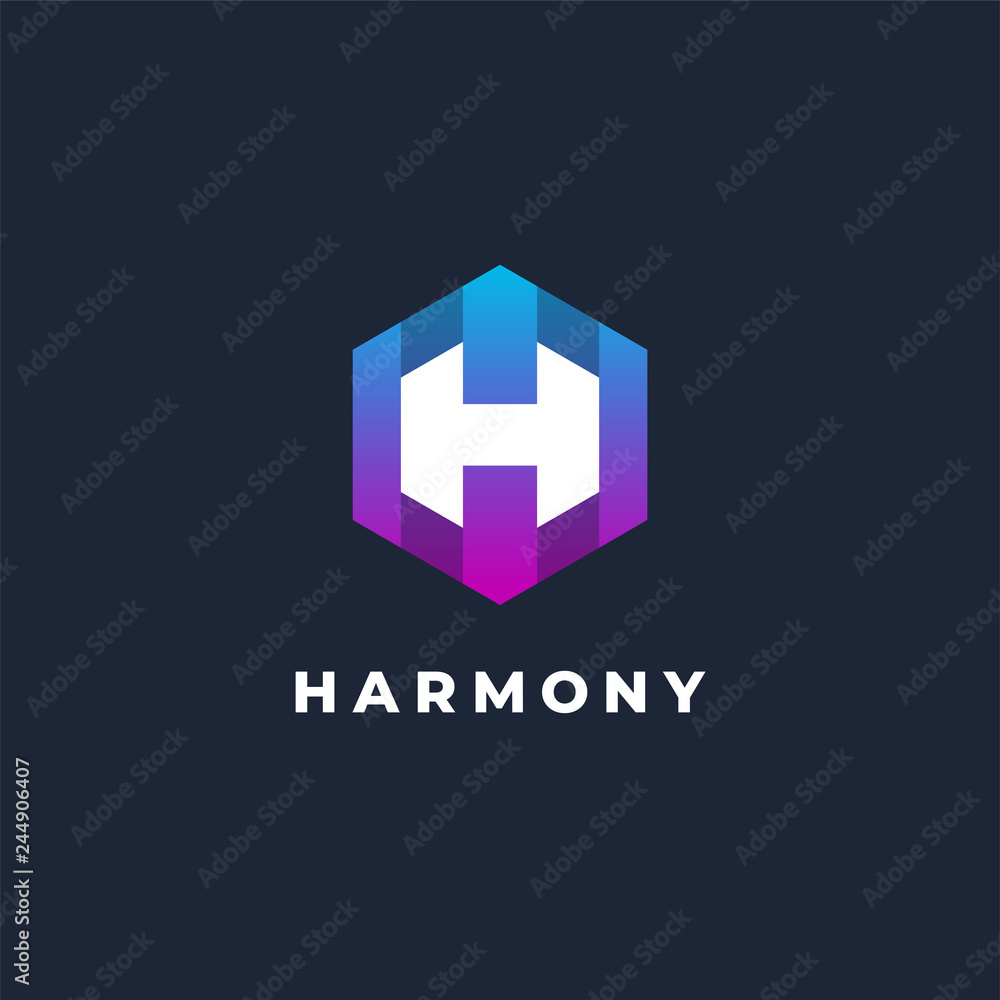 Creative letter H hexagon logo design. Abstract technology colorful sign mark. Universal icon logotype. Creative letter H hexagon logo design. Abstract technology colorful sign mark. Universal icon logotype.