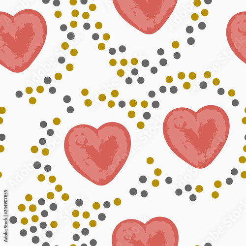Seamless pattern with Valentine s Day elements. Vector