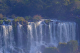 Close view of Iguazu Falls, Cataratas Foz Do Iguacu, waterfalls of the Iguazu River, Brazil