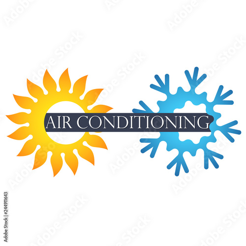 Air conditioner sun and snowflake symbol