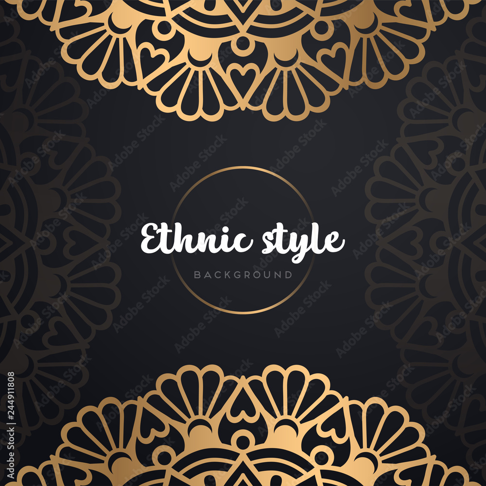 Gold background with mandala Gold background with mandala