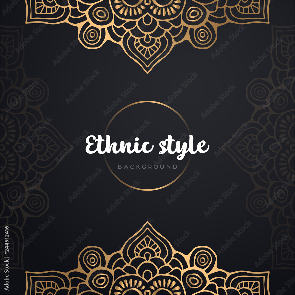 Gold background with mandala Gold background with mandala
