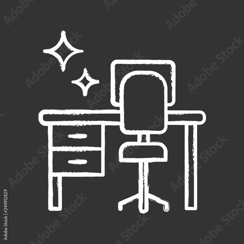 Cleaning table desk chalk icon